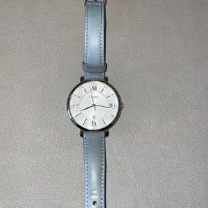 Fossil watch light blue leather